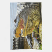 Amerika-Alligatornahaufnahme. Vertraulich Geschirrtuch (Vertikal)
