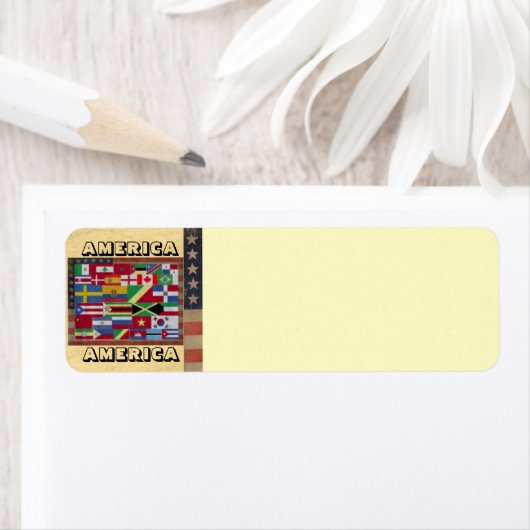 AMERIKA AMERIKA-Adressetikett (Insitu)