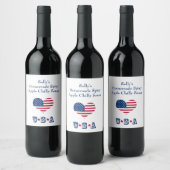 Amerika: Amerika-Amerika-Herz Weinetikett (Flaschen)