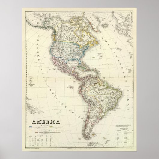 Amerika Atlas Map Poster (Vorne)