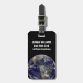 Amerika auf Erden. Gepäckanhänger (Vorderseite vertikal)