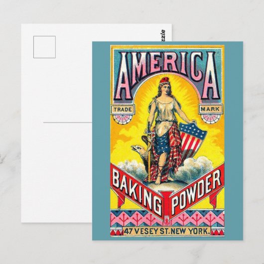 Amerika Backpulver Postkarte (Vorne/Hinten)