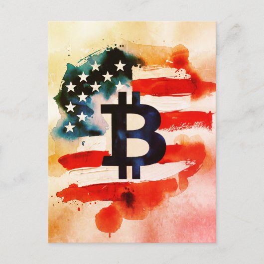 Amerika Bitcoin (Gemälde Nr. 4) Postkarte (Vorderseite)