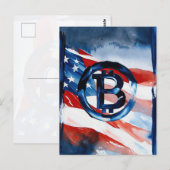 Amerika Bitcoin (Gemälde Nr. 5) Postkarte (Vorne/Hinten)