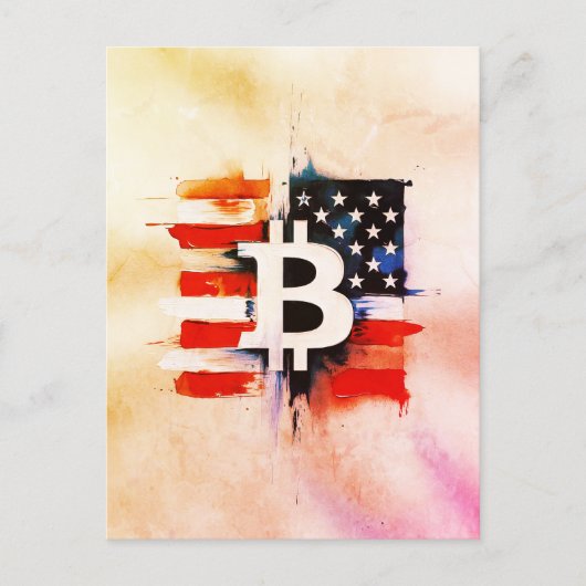 Amerika Bitcoin (Gemälde Nr. 6) Postkarte (Vorderseite)