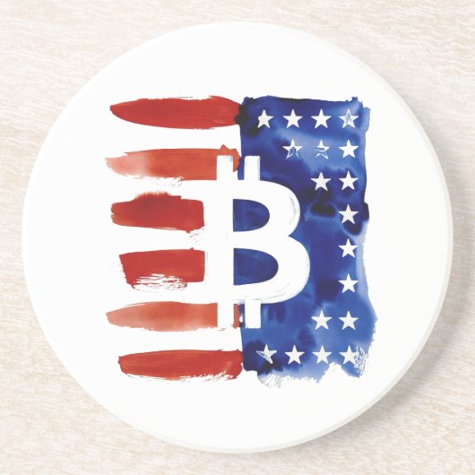 Amerika Bitcoin (Gemälde Nr. 8) Getränkeuntersetzer (Vorne)
