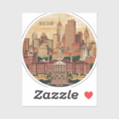 Amerika Boston City Skyline, Boston Ma Us Skyline Aufkleber (Blatt)