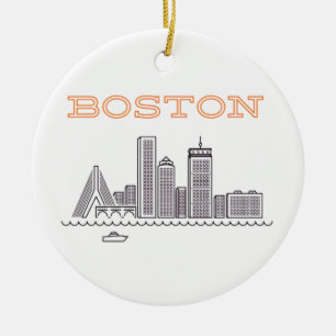 Amerika Boston City Skyline, Boston Ma Us Skyline Keramik Ornament