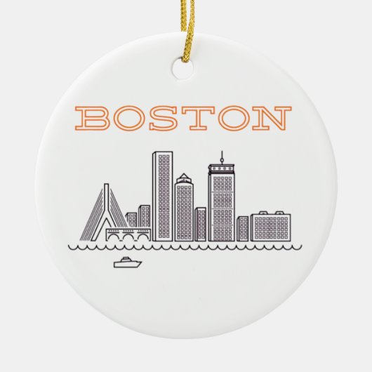 Amerika Boston City Skyline, Boston Ma Us Skyline Keramik Ornament (Vorne)