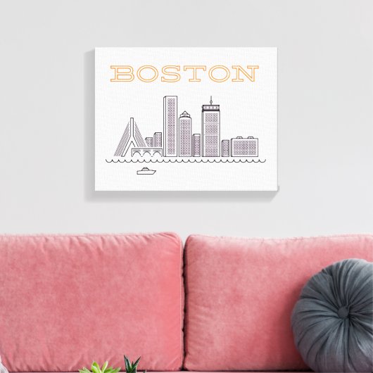 Amerika Boston City Skyline, Boston Ma Us Skyline Leinwanddruck (Insitu (Wohnzimmer))