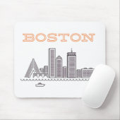 Amerika Boston City Skyline, Boston Ma Us Skyline Mousepad (Mit Mouse)
