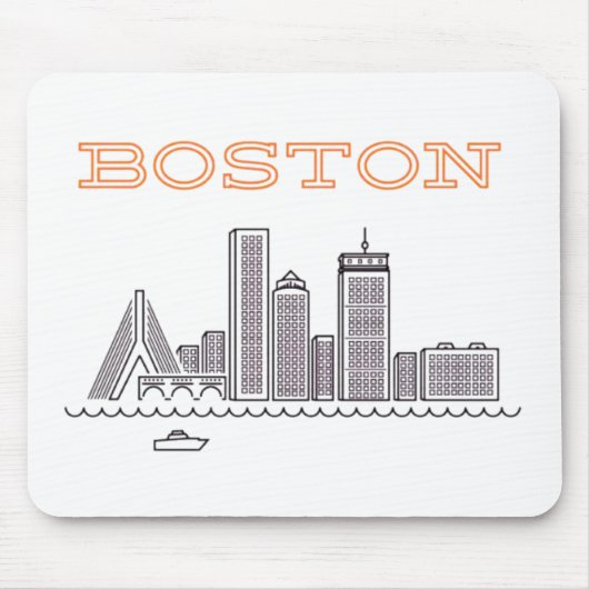 Amerika Boston City Skyline, Boston Ma Us Skyline Mousepad (Vorne)