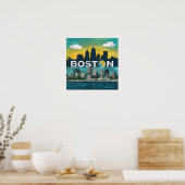 Amerika Boston City Skyline, Boston Ma Us Skyline Poster (Küche)