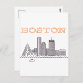 Amerika Boston City Skyline, Boston Ma Us Skyline Postkarte (Vorne/Hinten)