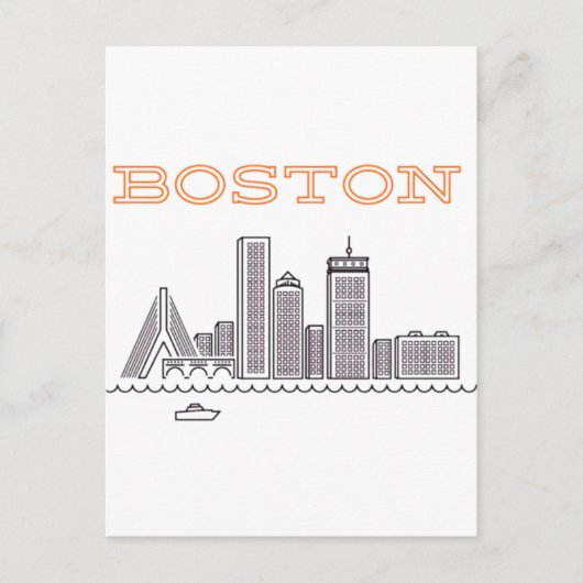 Amerika Boston City Skyline, Boston Ma Us Skyline Postkarte (Vorderseite)