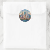 Amerika Boston City Skyline, Boston Ma Us Skyline Runder Aufkleber (Tasche)