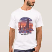 Amerika Boston City Skyline, Boston Ma Us Skyline T-Shirt (Vorderseite)