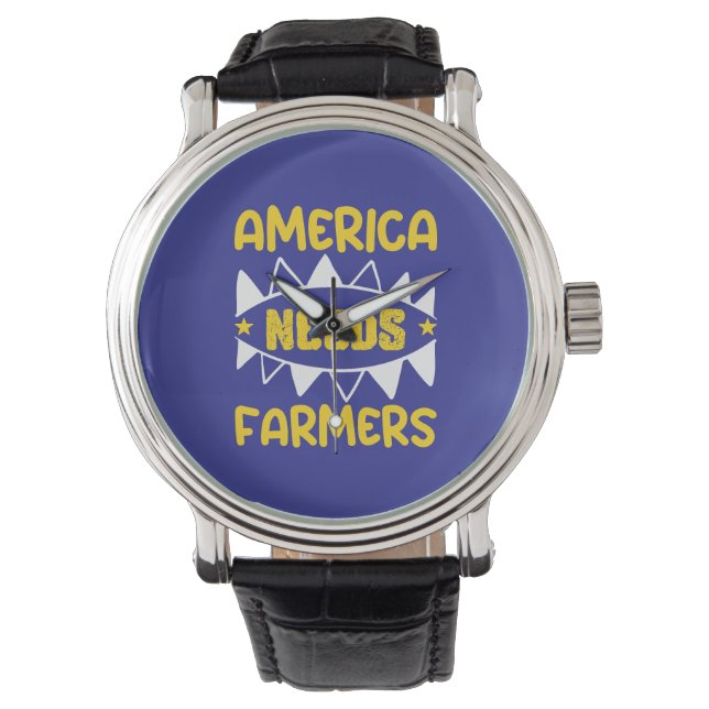 Amerika braucht Bauern Armbanduhr (Vorderseite)
