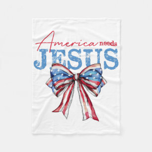 Amerika braucht Jesus Christlich Usa Flagge Coquet Fleecedecke