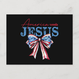 Amerika braucht Jesus Christlich USA-Flagge Coquet Postkarte