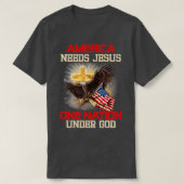 Amerika braucht Jesus eine Nation unter T-Shirt (Design vorne)