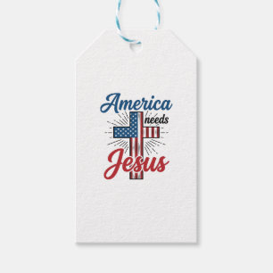 Amerika Braucht Jesus Patriotisches Kreuz-Shirt-De Geschenkanhänger