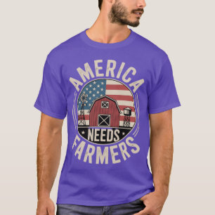 Amerika braucht Landwirte Amerikanische US-Flagge  T-Shirt