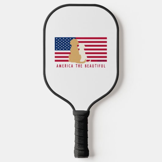 Amerika - das schöne Hundescheckpaddel Pickleball Schläger (Vorderseite)