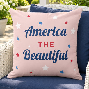 Amerika, das schöne Rosa Stern Patriotisch Kissen