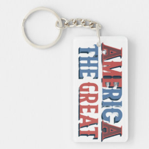 Amerika der Große - Single-seitige Rechteck Keycha Schlüsselanhänger