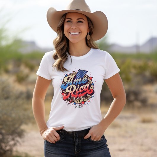 Amerika der schöne Retro-Schriftart T-Shirt