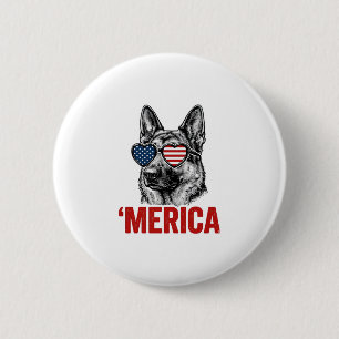 Amerika Deutsche-Schäferhund-Flagge-Sonnenbrille-S Button