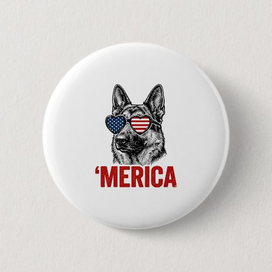 Amerika Deutsche-Schäferhund-Flagge-Sonnenbrille-S Button (Vorderseite)
