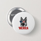 Amerika Deutsche-Schäferhund-Flagge-Sonnenbrille-S Button (Vorne & Hinten)
