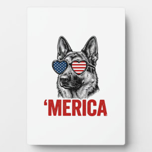 Amerika Deutsche-Schäferhund-Flagge-Sonnenbrille-S Fotoplatte