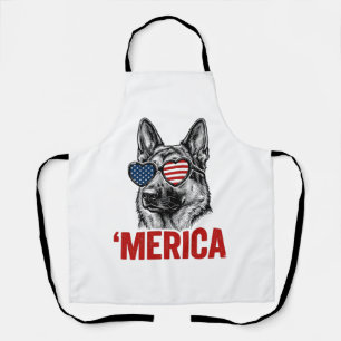 Amerika Deutsche-Schäferhund-Flagge-Sonnenbrille-S Schürze