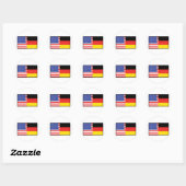 Amerika Deutschland Runder Aufkleber (Blatt)