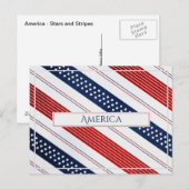 Amerika | Diagonale US Flagge Postkarte (Vorne/Hinten)