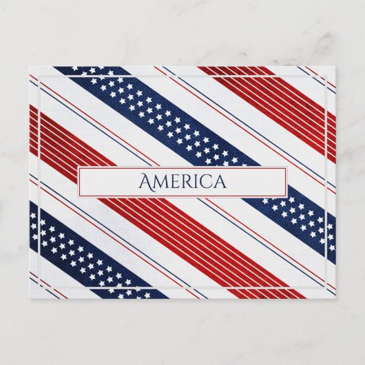 Amerika | Diagonale US Flagge Postkarte (Vorderseite)