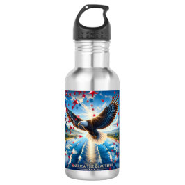 Amerika: Die schöne US-Adlerflagge Edelstahlflasche