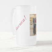 AMERIKA DONALD TRUMP NICHT GEFÄHRDET! 5 GLASDESIGN MATTGLAS BIERGLAS (Vorderseite Links)