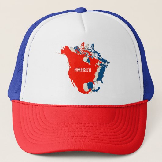 AMERIKA DREIFARBIG TRUCKERKAPPE (Vorderseite)
