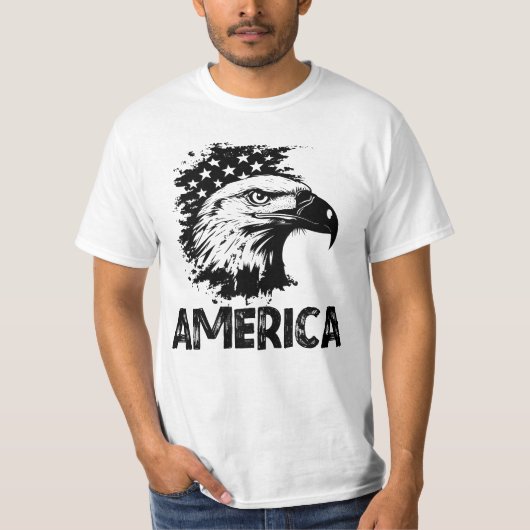 Amerika, Eagle Flag USA Männer T-Shirt (Vorderseite)