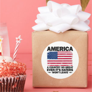 Amerika ein Land, das so groß ist wie der Tag der  Runder Aufkleber