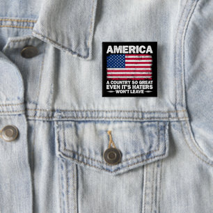 Amerika ein so großes Land wie die US-Flagge, der Button
