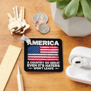 Amerika ein so großes Land wie die US-Flagge, der  Schlüsselanhänger