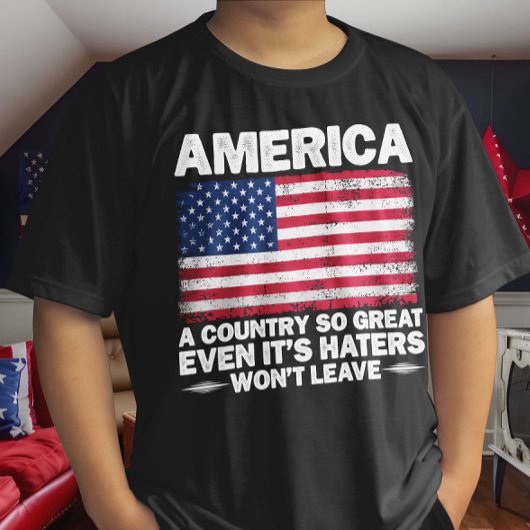 Amerika ein so großes Land wie die US-Flagge, der T-Shirt