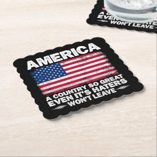 Amerika ein so großes Land wie die US-Flagge, der Untersetzer