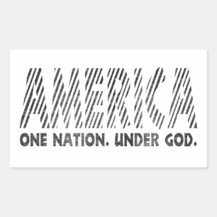 Amerika, eine Nation unter Gott, amerikanischer T  Rechteckiger Aufkleber