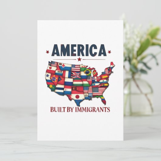 Amerika erbaut von Immigranten Patriotic American Ankündigung (Stehend Vorderseite)